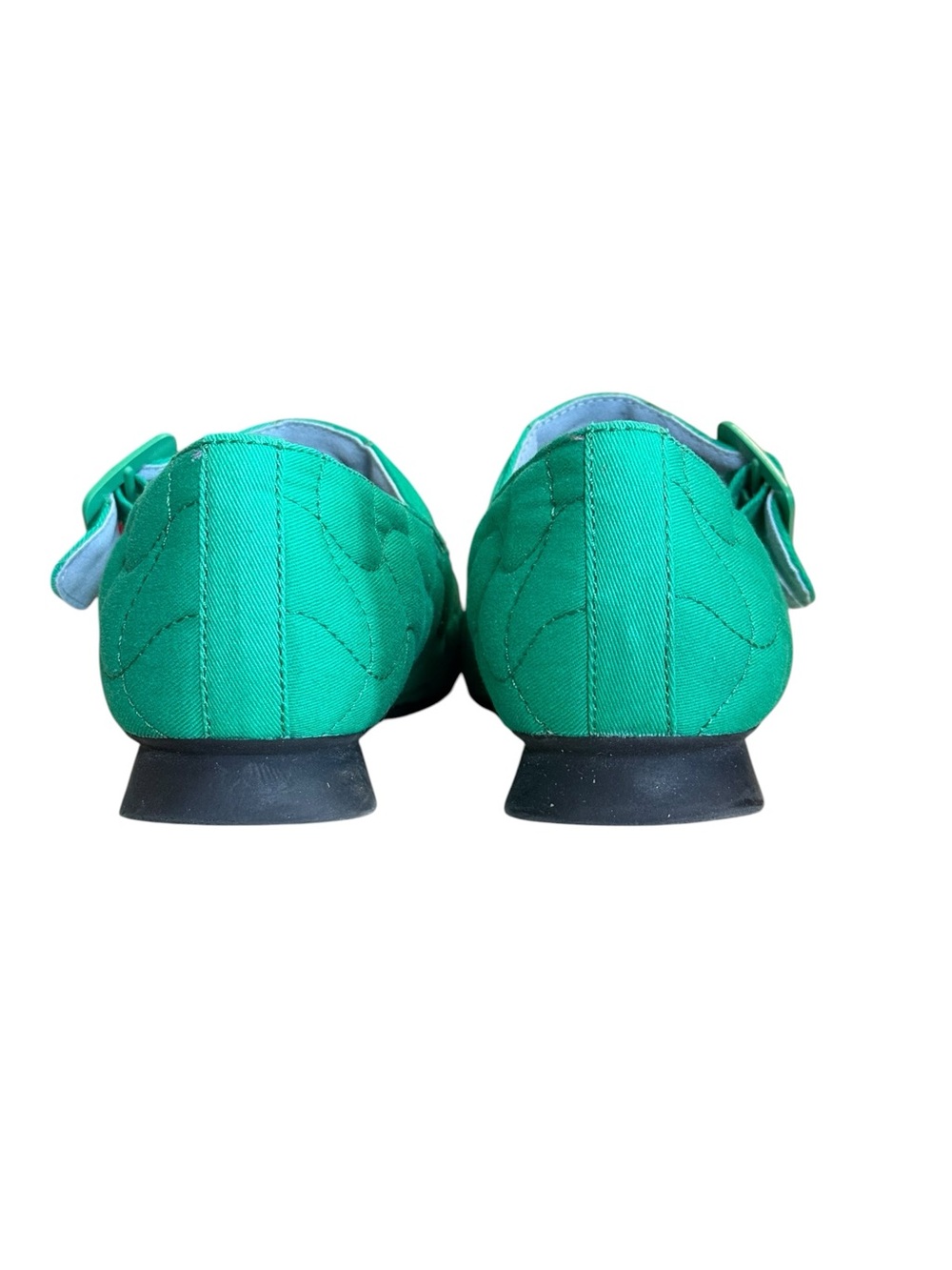 Camper Green Quilted Double Strap Mary Jane Flats EU 37 US 6.5 - Picture 4 of 8